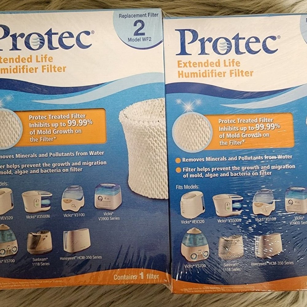 Lot of 2 Protec Extended Life Humidifier Replacement Filters